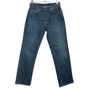 6397 Straight Leg 495 Jeans SIZE 25 Worn Dark Blue Button Fly Made in Italy NWT